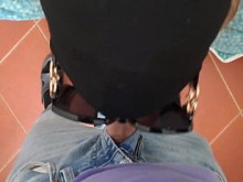 Vista previa - MILF rubia mamada con tragando semen en POV