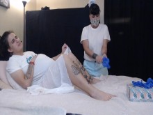 Juego de rol Embarazada Trabajo Fantasía Lesbianas Enfermera