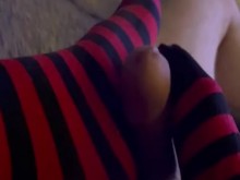 Trabajando con el pie con medias