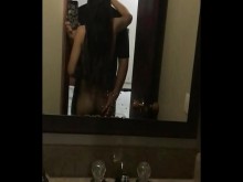 Pareja cachonda tiene sexo duro y apasionado en un hotel sorpresa en POV con medias largas - Amateur Nora Milf - Andy Z 94