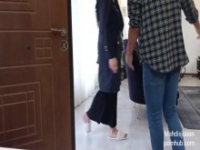 Sexo iraní caliente del jefe con la sexy secretaria recién contratada de la empresa (llena de conversación en farsi)