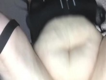 Madura BBW con vientre regordete, grandes tetas colgantes, follada por detrás, coño gordo y peludo goteando semen